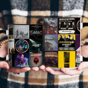 Shinedown Accent Mug Iconic Album Cover Collage for Rock Fans