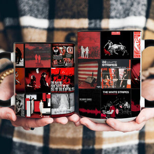 The White Stripes Accent Mug Iconic Red & White Album Cover Collage
