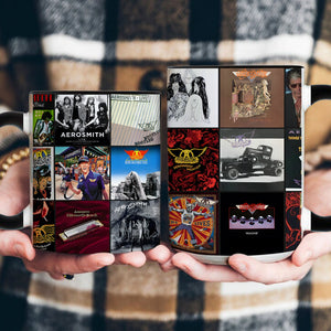 Aerosmith Accent Mug Classic Album Cover Collage Gift for Music Lovers