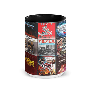 Tesla Band Accent Mug Iconic Album Cover Collage Gift for Rock Fans