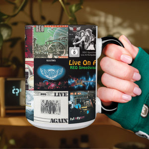 REO Speedwagon Album Art Collection Accent Mug for Music Fans Classic Rock Coffee Cup Gift