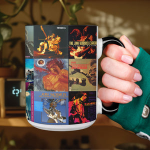 Jimi Hendrix Accent Mug Classic Album Cover Collage Gift for Music Fans