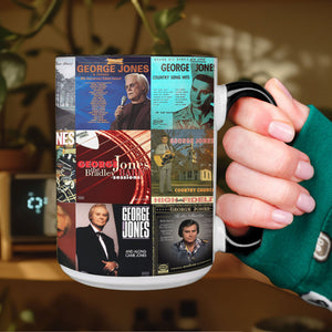 George Jones Accent Mug Classic Album Cover Collage Gift for Country Music Fans