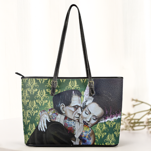 Gothic Romance Leather Handbag Frankenstein & Bride