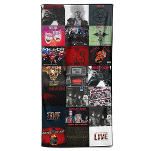 Mötley Crüe Beach Towel Album Cover Collage Heavy Meatal Towel