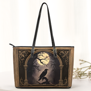Raven Grimoire Leather Journal Gothic Leather Handbag & Wallet Set