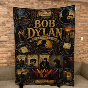 Bob Dylan Sherpa Blanket Blowin' In The Wind Stained Glass Blanket