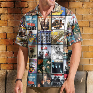 The Beatles Nostalgia Collage Hawaiian Shirt – Vintage Album Memories Gift