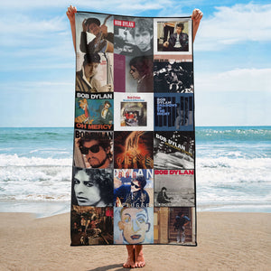 Bob Dylan Beach Towel Album Cover Collage Folk Country Towel
