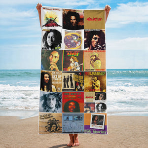 Bob Marley Beach Towel Album Cover Collage Classic Rock Towel