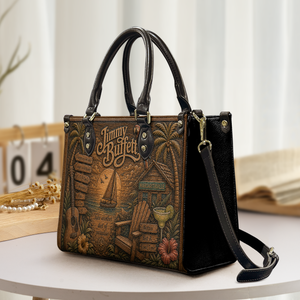 Jimmy Buffett Leather Handbag, Leather Tote Bag, Leather Wallet Set - Fan Gift, Luxury Rock Music Accessories