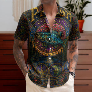Phish Gothic Stained Glass Hawaiian Shirt - Unisex Retro Fish Logo Lizards Gamehendge Button Up