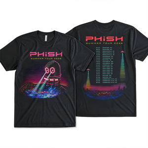 Phish Summer Tour 2026 Graphic T-Shirt Neon Psychedelic Concert Style Unisex Tee