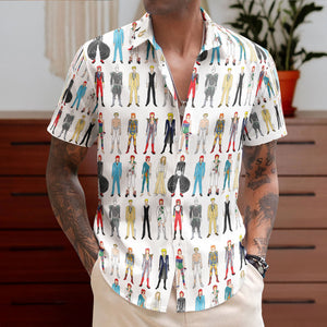 David Bowie Cartoon Character Hawaiian Shirt – Retro Music Inspired Shirt