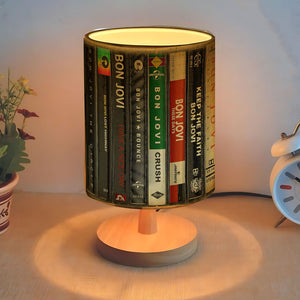 Rock Music Album Spine Table Fabric Lamp Bon Jovi Inspired Desk Light