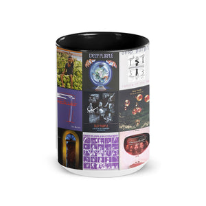 Deep Purple Accent Mug Classic Album Cover Collage Gift for Rock Music Fans