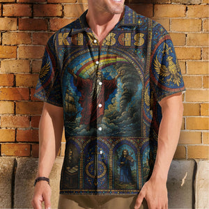 Kansas Hawaiian Shirt - Unisex Retro Dust In The Wind Cathedral Window Button Up