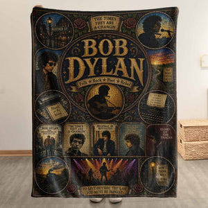 Bob Dylan Sherpa Blanket Blowin' In The Wind Stained Glass Blanket