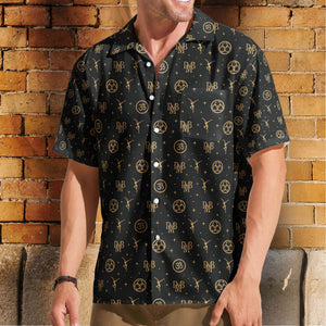 Dave Matthews Band (DMB) Cosmic Groove Black & Gold All-Over Print Hawaiian Shirt – Retro Music Album Art Inspired Shirt