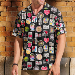 The Beatles Multiple Iconic Logos Hawaiian Shirt – Retro Music Inspired Aloha Shirt