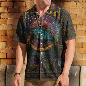 Phish Gothic Stained Glass Hawaiian Shirt - Unisex Retro Fish Logo Lizards Gamehendge Button Up