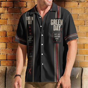 Green Day Luxury Design Hawaiian Shirt – Punk Rock Inspired Black Hawaiian Shirt