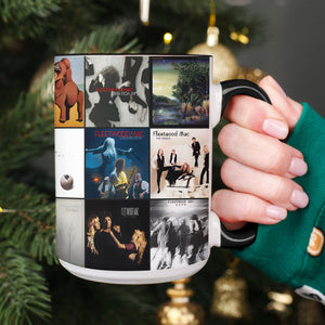 Fleetwood Mac Accent Mug Classic Album Cover Collage Gift for Rock Music Lovers