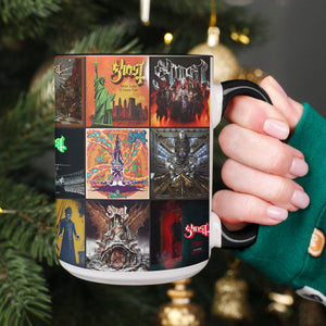 Ghost Band Accent Mug Classic Album Cover Collage Gift for Metal Music Fans