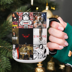 Lil Wayne Accent Mug Album Cover Collage for Hip-Hop Fans