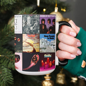 Deep Purple Accent Mug Classic Album Cover Collage Gift for Rock Music Fans