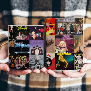Blondie Accent Mug Classic Album Cover Collage Gift for Retro Music Lovers