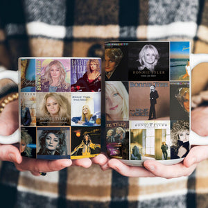 Bonnie Tyler Accent Mug Nostalgic Album Cover Collage Gift