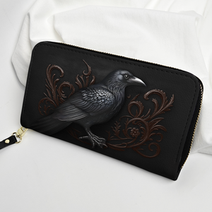Edgar Allan Poe Raven Design Leather Handbag & Wallet Set