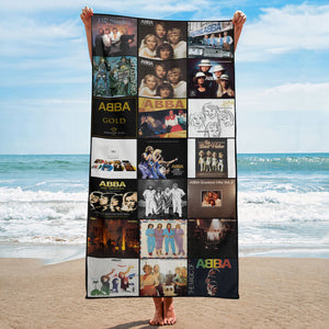 ABBA Beach Towel Album Cover Collage Classic Rock Towel