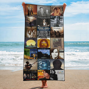 Jackson Browne Beach Towel Album Cover Collage Classic Rock Towel