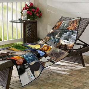 Jackson Browne Beach Towel Album Cover Collage Classic Rock Towel