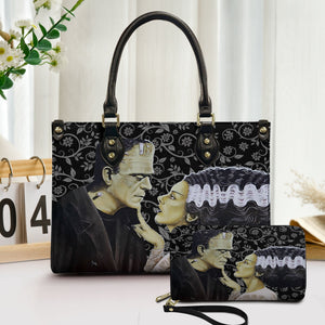 Frankenstein & Bride Gothic Leather Handbag & Wallet Set Classic Horror Love