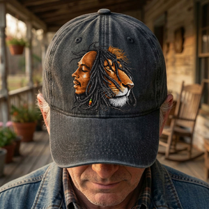 Bob Marley Lion of Judah Reggae Music Merch Vintage Rasta Graphic Denim Cap Retro Vintage Dad Cap Gift For Dad (With Box)