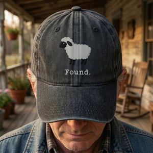 Found Lost Sheep Christian Faith Denim Cap Vintage Dad Cap Gift For Dad (With Box)