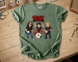 Rush Comfort Colors Tee Geddy Lee Neil Peart Alex Lifeson Band Members Tribute Shirt
