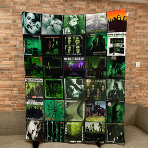 Type O Negative Sherpa Blanket Iconic Album Cover Collage Cozy Throw for Gothic Metal Fans