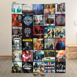 Oasis Sherpa Blanket A Britpop Journey Through Iconic Eras