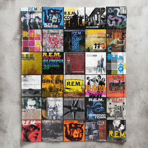 R.E.M. Sherpa Blanket Classic Album Cover Collage Gift for Indie & Alt-Rock Fans