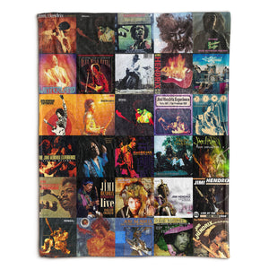 Jimi Hendrix Sherpa Blanket Iconic Album Cover Collage Gift for Legendary Rock Fans