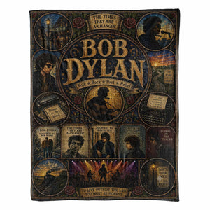 Bob Dylan Sherpa Blanket Blowin' In The Wind Stained Glass Blanket