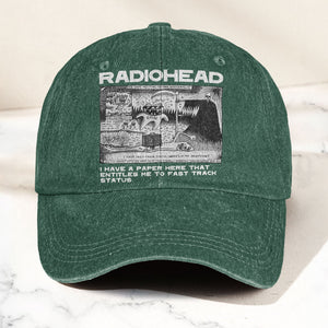 Radiohead Denim Dad Cap Vintage Washed Alternative Rock Adjustable Hat