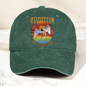 Led Zeppelin Denim Dad Cap U.S. Tour 1975 Vintage Angel Design ( With BOX)