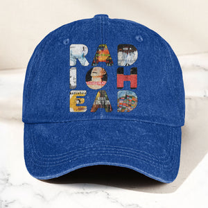 Radiohead Album Collage Denim Dad Cap Vintage Washed Alternative Rock Hat