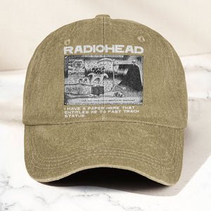 Radiohead Denim Dad Cap Vintage Washed Alternative Rock Adjustable Hat