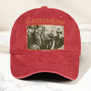 Radiohead Vintage Band Photo Denim Dad Cap Classic Alternative Rock Hat